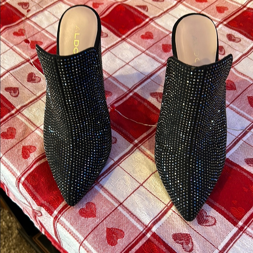 Aldo Black Studded Heels